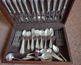 Service for 12 Sterling flatware