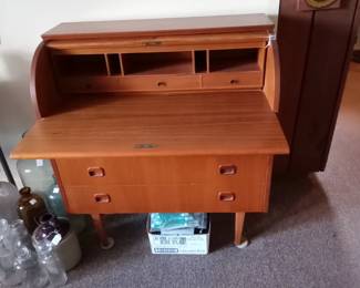 Danish modern roll top desk