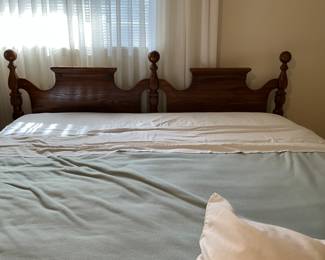 Bedroom - headboard- clean mattress & box springs, bedding, and rails 