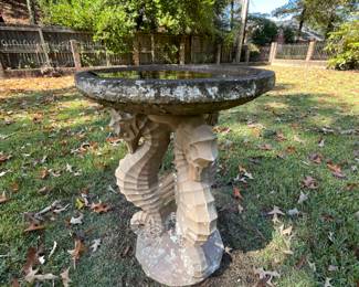 Bird bath in back yard 