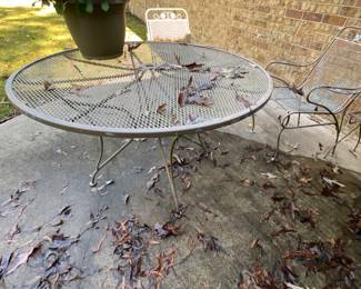 Outside- back yard - table & 3 chairs