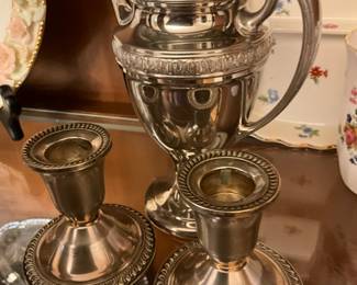 Set of candle holders with small urn