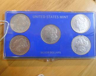 5 Morgan Silver Dollar set