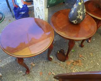 3 matching round end tables