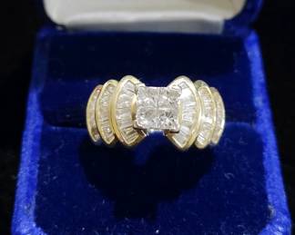 2 carat Cluster in 14K gold