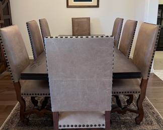 Stunning Dining Room Double Pedestal Table w 8 Chairs 43 1/2" x 108"