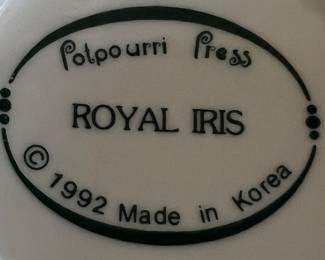 Royal Iris Canister and 4 Mugs/Tea Cups