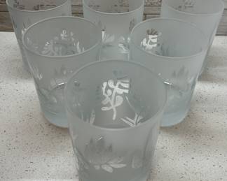 Set/6 Rocks Glasses Frosted Design