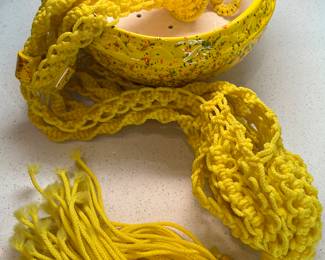 Macrame w Ceramic Planter