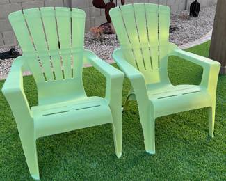 Patio Plastic Adirondack Chairs pr