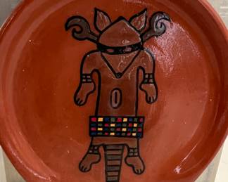 Pottery Raccoon w Antlers and Beaded Belt