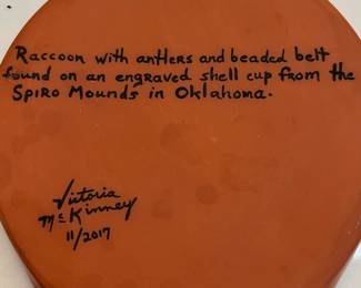 Pottery Raccoon w Antlers and Beaded Belt