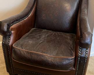 Leather and Embossed Chair