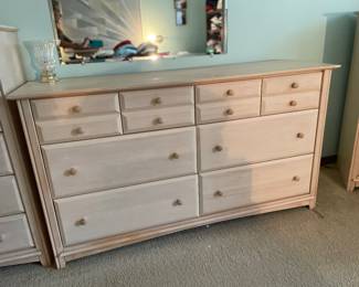 $710 6 piece bedroom set -1 dresser, 2 chest of drawers, 1 tall chest, 2 nightstands  OR                         
$195 Dresser 62x19x35                                                            
$125 Tall chest 20x17x54
$150 EACH Chest of drawers 34x19x46     
$90 Nightstands 21x17x27