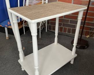 $40 White wooden side table 18x28x23