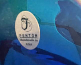 $90 FENTON Koi Fish ATLANTIS Vase Multi-Colored
 Carnival Iridescent Glass 5x6