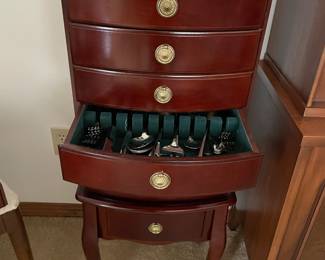 $150 Tall silver chest 16x13x38
