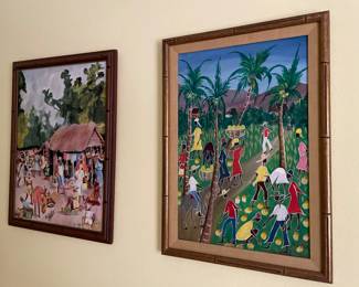 $200 W.DESTIN (Haitian artist) 19x27 (LEFT)                            
$350 ERIC PAUL (E.P.) HECTOR (HAITIAN, 1958) (RIGHT)