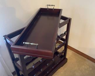 $70 Wood wine rack with removable top tray