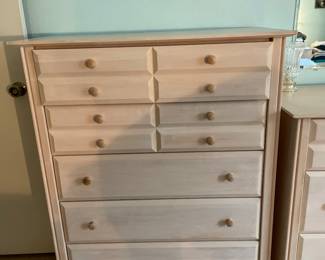 $710 6 piece bedroom set -1 dresser, 2 chest of drawers, 1 tall chest, 2 nightstands  OR                         
$195 Dresser 62x19x35                                                            
$125 Tall chest 20x17x54
$150 EACH Chest of drawers 34x19x46     
$90 Nightstands 21x17x27