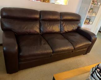 $1000 Brown leather sofa excellent condition 75x39x20 (seat) 38 (back)
