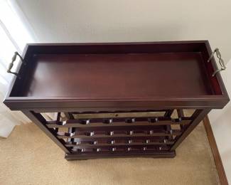 $70 Wood wine rack with removable top tray
