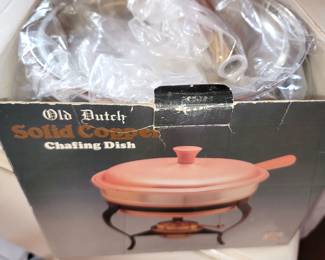 Old Dutch Solid Copper Chafing Dish in original packaging