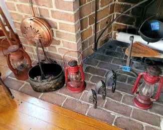 Vintage lanterns. Irons