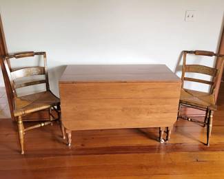Nichols & stone Hitchcock chairs. Gateleg table