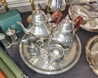 Williamsburg Kirk Stieff Pewter coffee and tea set