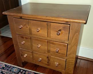 Ethan Allen Country Craftsman Three Drawer Chest Apothecary Nightstand