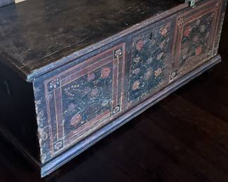 A very rare 19th Century European Painted Trunk…AMAZING PIECE 