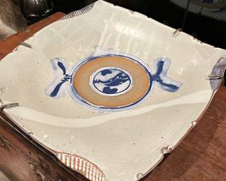 Large Asian pottery platter