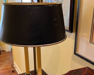 Very old candlestick boule lamp in brass