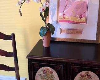 Accent chest with hand painted doors 
