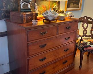 Late 1800s tanned pine chest from England 