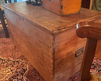 American primitive blanket chest or  trunk from the Civil War Era $$$