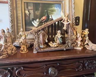 FONTANINI 1940s nativity with original stable 