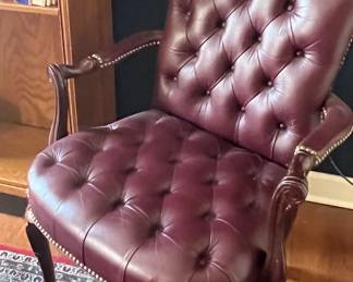 Leather Queen Anne desk chair
