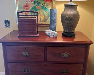 Fabulous English oak chest with orginal bronze hardware circa 1800!!