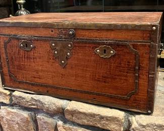 Antique English walnut box