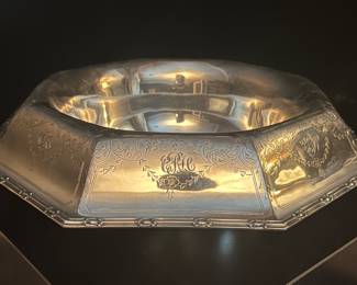 Massive sterling Art Deco center bowl