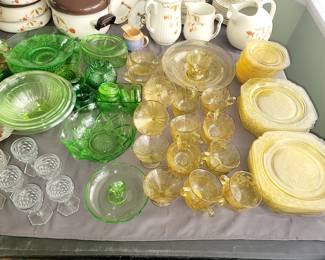 Vintage amber depression glass