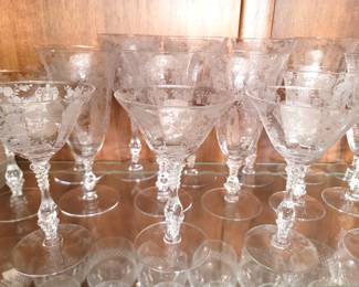 Vintage Cambridge Rose Point Stemware