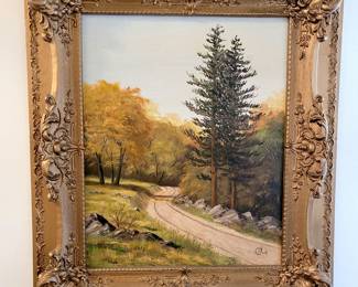 Oil painting of forest