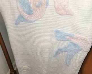 Pretty little chenille baby blanket