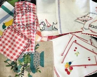 Vintage tea linens and such