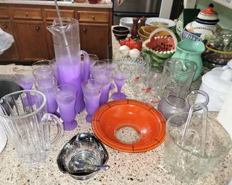 Vintage Art Deco orange bowl