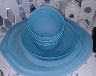 Alabaster Aqua Dining Set