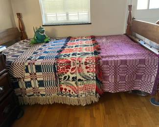Antique woven coverlets